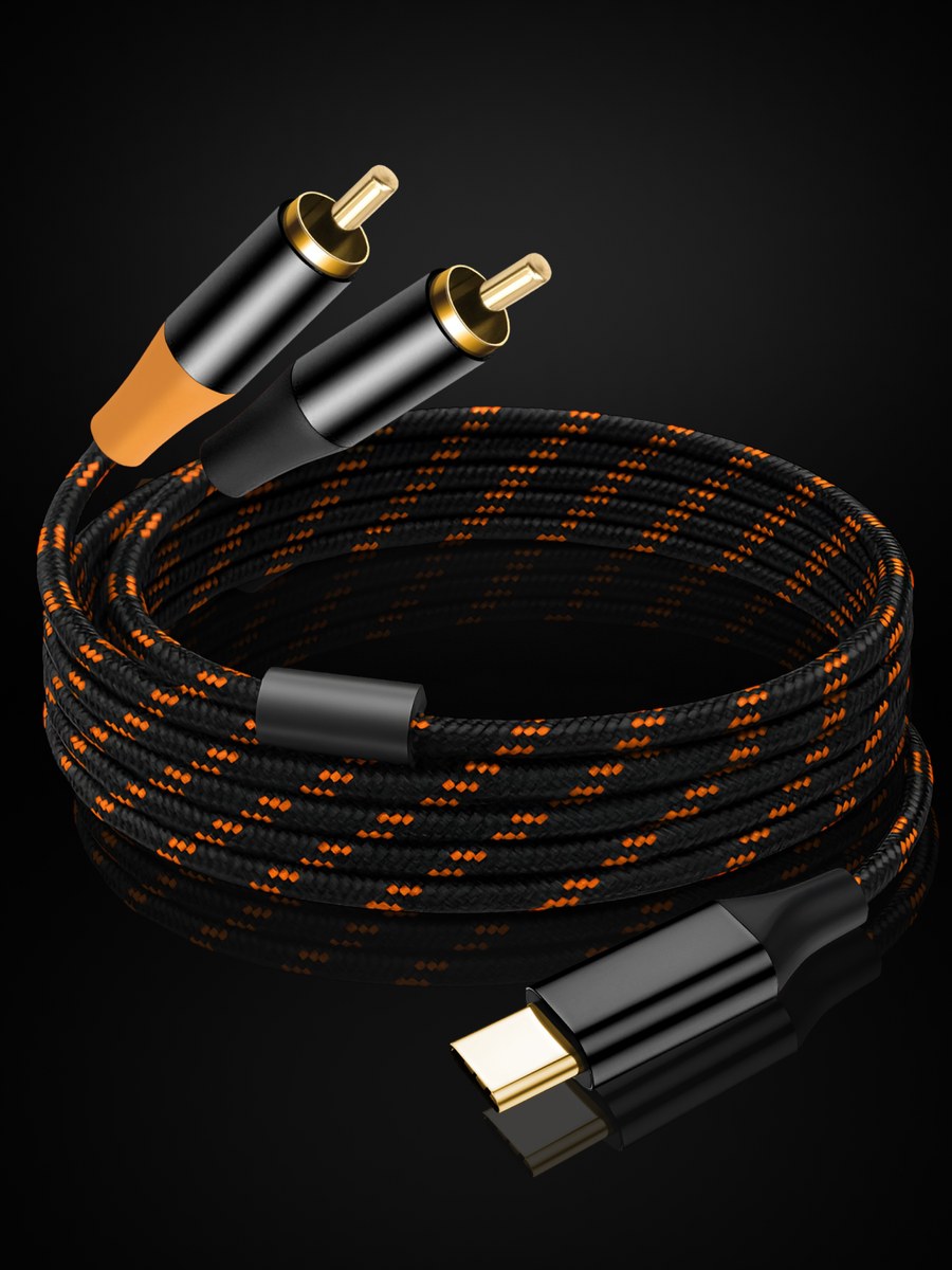 Кабель USB-C — 2×RCA, 1.5 м